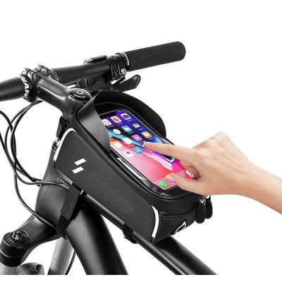 Bicycle Bag Bike Frame Bag 6.5Inch Touchscreen Bike Phone Holder Cycling Bags MTB Bike Bicycle Top Tube Handlebar Bicycle Bag