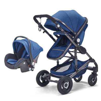 Factory cheap travel system luxury baby stroller 3 in 1 with carrycot and carseat